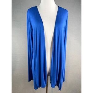 Lilly Pulitzer Open Cardigan Women Size L Royal Blue Draped Jersey Layering